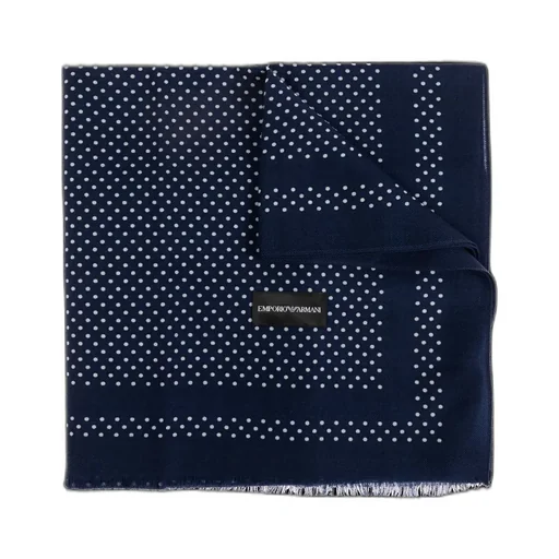 Emporio Armani Polka Dot Printed Frayed Edge Scarf