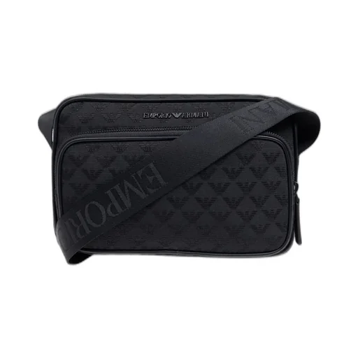 Emporio Armani Logo Jacquard Zip-Up Shoulder Bag