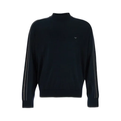 Emporio Armani Striped Detailed Crewneck Jumper