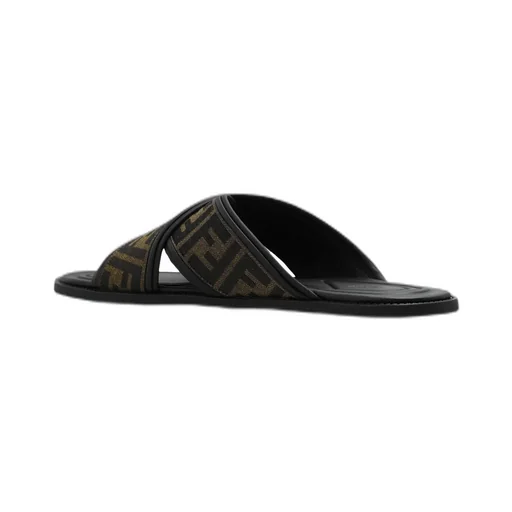Fendi Ff Logo Detail Crossed Slides