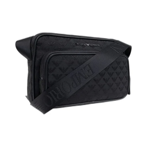 Emporio Armani Logo Jacquard Zip-Up Shoulder Bag