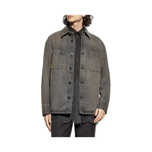 Fendi Long Sleeved Overdyed Denim Shirt