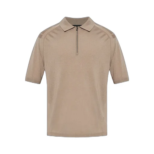 Emporio Armani Zip Detailed Short-Sleeved Polo Shirt