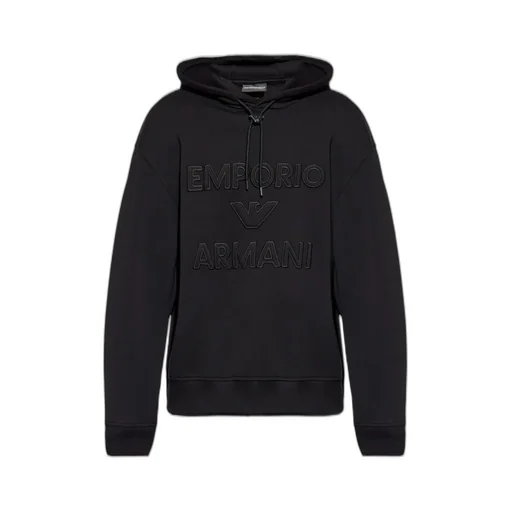 Emporio Armani Logo Patch Drawstring Hoodie