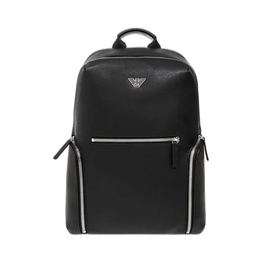 Emporio Armani Logo Plaque Zipped Backpack