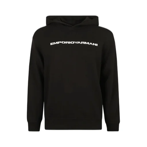 Emporio Armani Logo Printed Straight Hem Hoodie