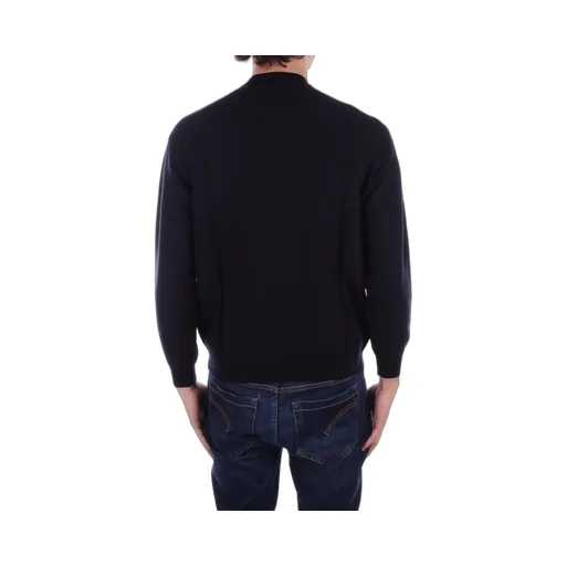 Emporio Armani Micro-Textured Weave Mock-Neck Jumper