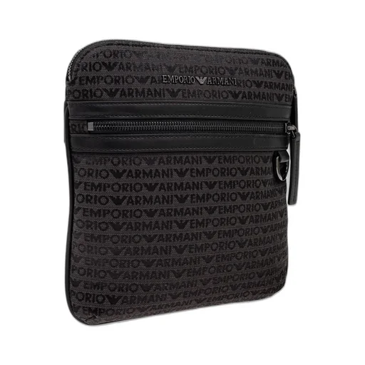 Emporio Armani All-Over Lettering Jacquard Flat Shoulder Bag