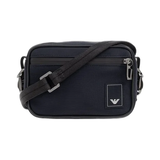 Emporio Armani Logo Patch Zipped Messenger Bag