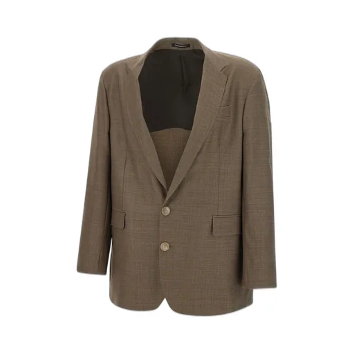 Emporio Armani Single Breasted Check Patterned Blazer