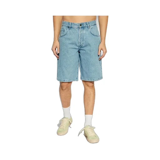 Emporio Armani Logo Plaque Denim Shorts
