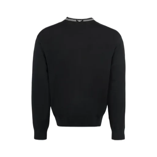 Emporio Armani Logo-Intarsia Knitted Crewneck Jumper