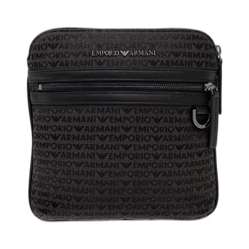 Emporio Armani All-Over Lettering Jacquard Flat Shoulder Bag