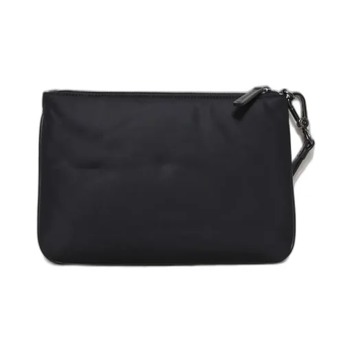 Emporio Armani Logo Plaque Zip-Up Clutch Bag