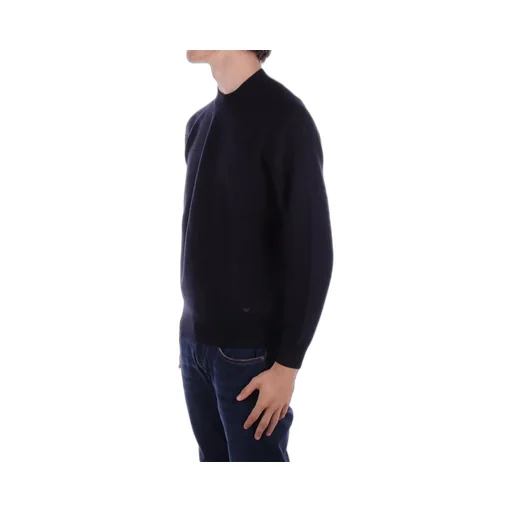 Emporio Armani Micro-Textured Weave Mock-Neck Jumper