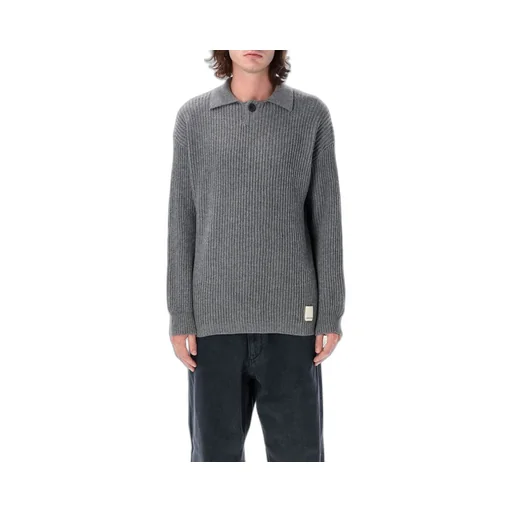 Emporio Armani Fisherman's-Knit Long Sleeved Polo Shirt