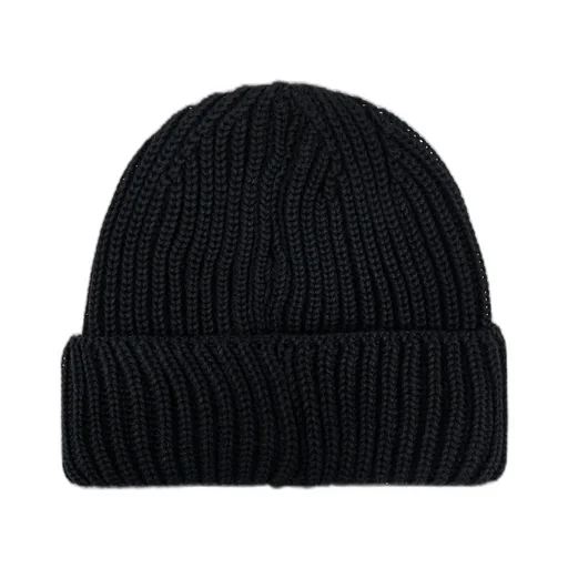 Emporio Armani Logo Patch Turn-Up Brim Knitted Beanie
