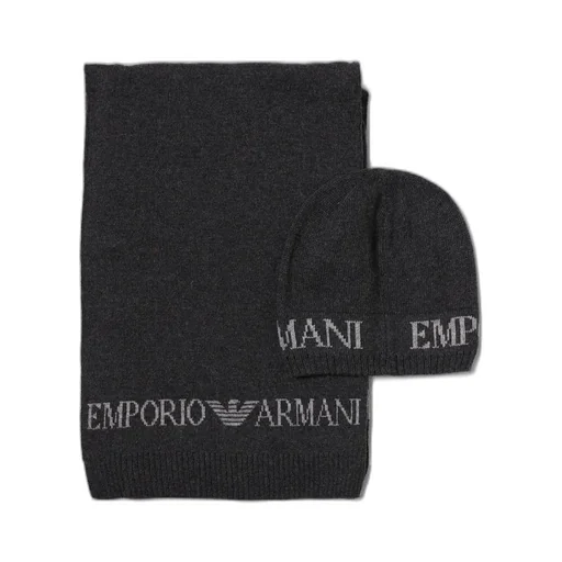Emporio Armani Logo-Jacquard Scarf And Hat Set