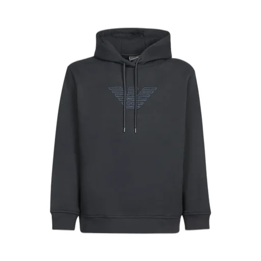 Emporio Armani Logo Embroidered Drawstring Hoodie