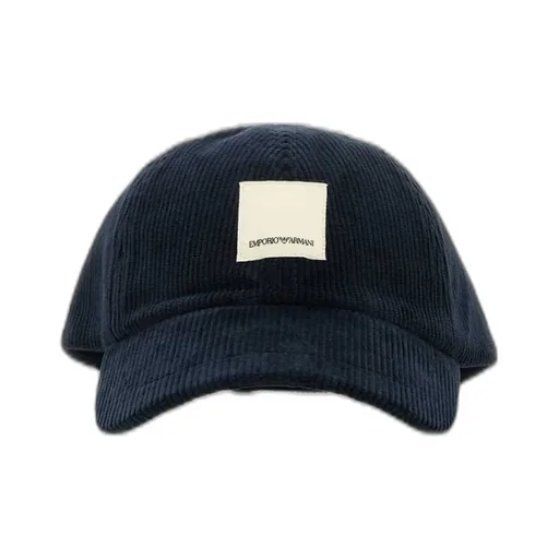 Emporio Armani Logo Patch Baseball Corduroy Hat