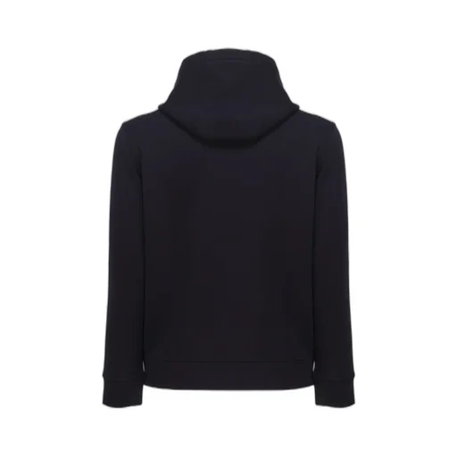 Emporio Armani Logo-Embroidered Zipped Drawstring Hoodie