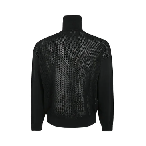 Emporio Armani High Neck Zipped Knitted Cardigan