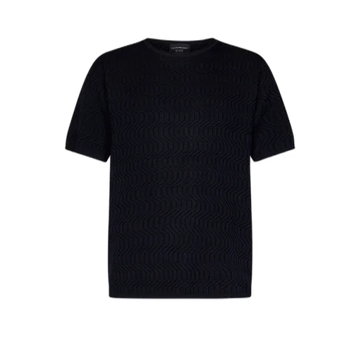 Emporio Armani Zigzag Pattern Short-Sleeved Sweater