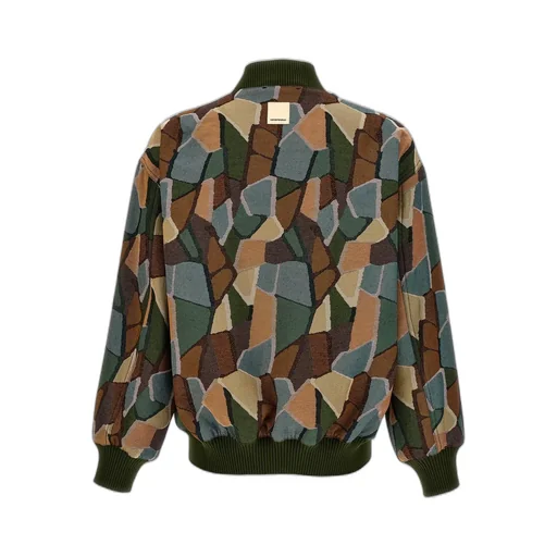 Emporio Armani Mosaic-Patterned Zipped Bomber Jacket