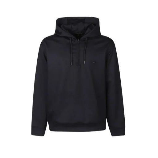 Emporio Armani Logo Embroidered Half-Zip Hoodie