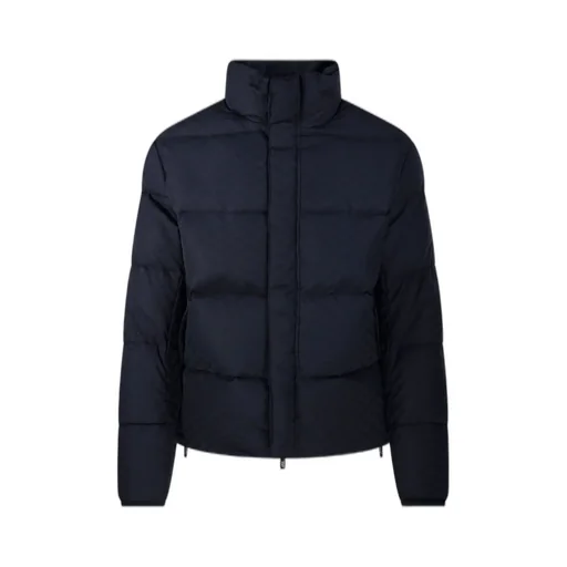 Emporio Armani Monogram Printed High-Neck Down Jacket