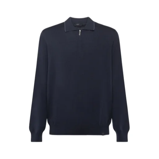 Fay Wool Knit Zip Polo Shirt