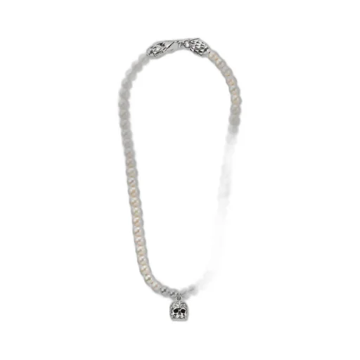 Emanuele Bicocchi Skull Large Pearl Necklace