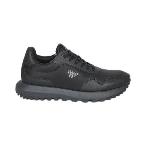Emporio Armani Logo Plaque Lace-Up Sneakers