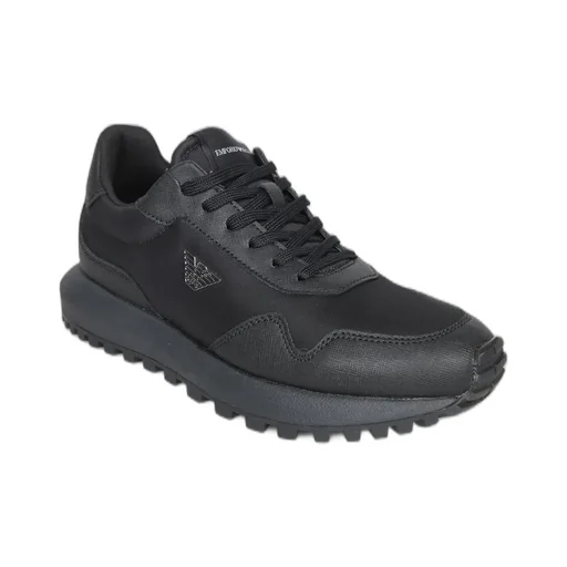 Emporio Armani Logo Plaque Lace-Up Sneakers