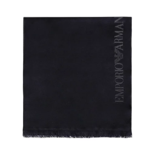 Emporio Armani Logo Jacquard Frayed Edge Scarf