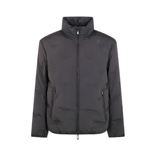 Emporio Armani Inlaid All-Over Micro Eagles Full-Zip Down Jacket