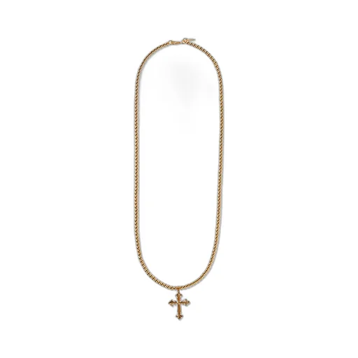 Emanuele Bicocchi Cross Pendant Beaded Chain Necklace
