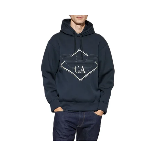 Emporio Armani Logo Embroidered Drawstring Hoodie