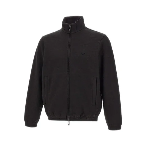 Emporio Armani Logo Embroidered Zip-Up Sweatshirt