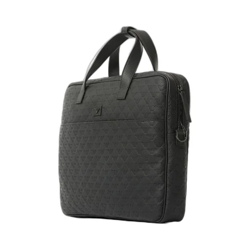Emporio Armani Logo-Debossed Zipped Laptop Bag