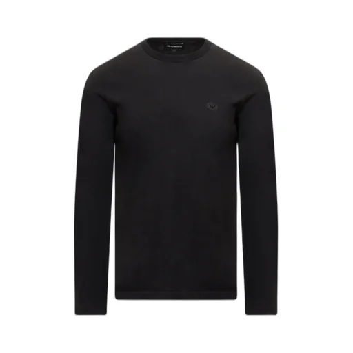 Emporio Armani Logo-Patch Long-Sleeved Crewneck T-Shirt