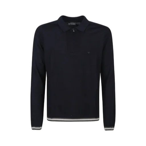 Emporio Armani Logo Embroidered Zip Detailed Polo Shirt