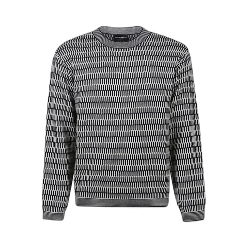 Emporio Armani Geometric Patterned Crewneck Jumper