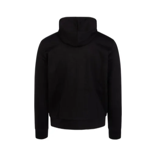 Emporio Armani Logo Patch Zipped Drawstring Hoodie