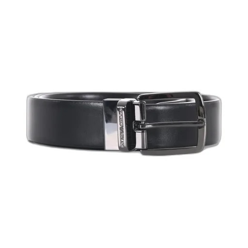 Emporio Armani Logo Engraved Buckle Belt