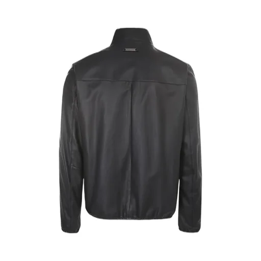 Emporio Armani Zip-Up Long Sleeved Leather Jacket