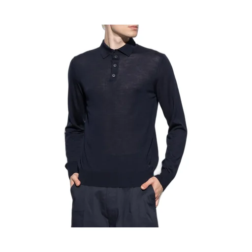 Emporio Armani Long-Sleeved Knitted Polo Shirt