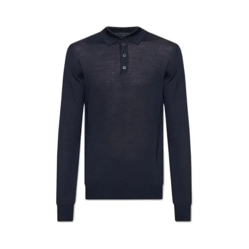 Emporio Armani Long-Sleeved Knitted Polo Shirt