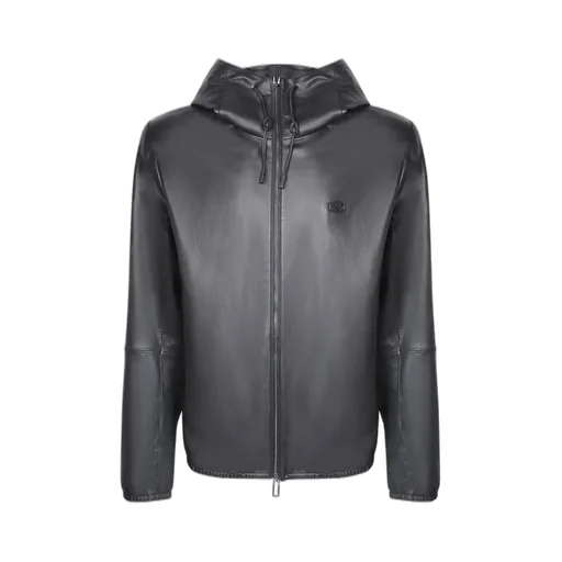 Emporio Armani Logo Plaque Drawstring Jacket