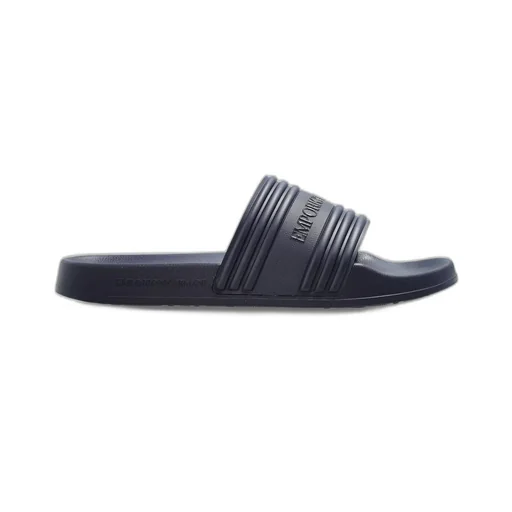 Emporio Armani Logo Embossed Slip-On Slides